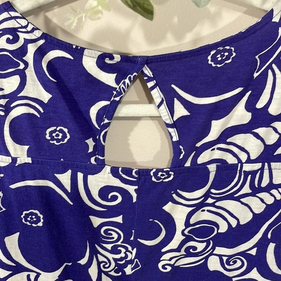Lilly Pulitzer Pima Cotton T-shirt Dress Purple and White Shell XS - Picture 10 of 16